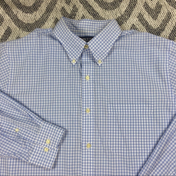 Lands End 16 - 16.5 Button Plaid Long Sleeve Shirt - Picture 2 of 8